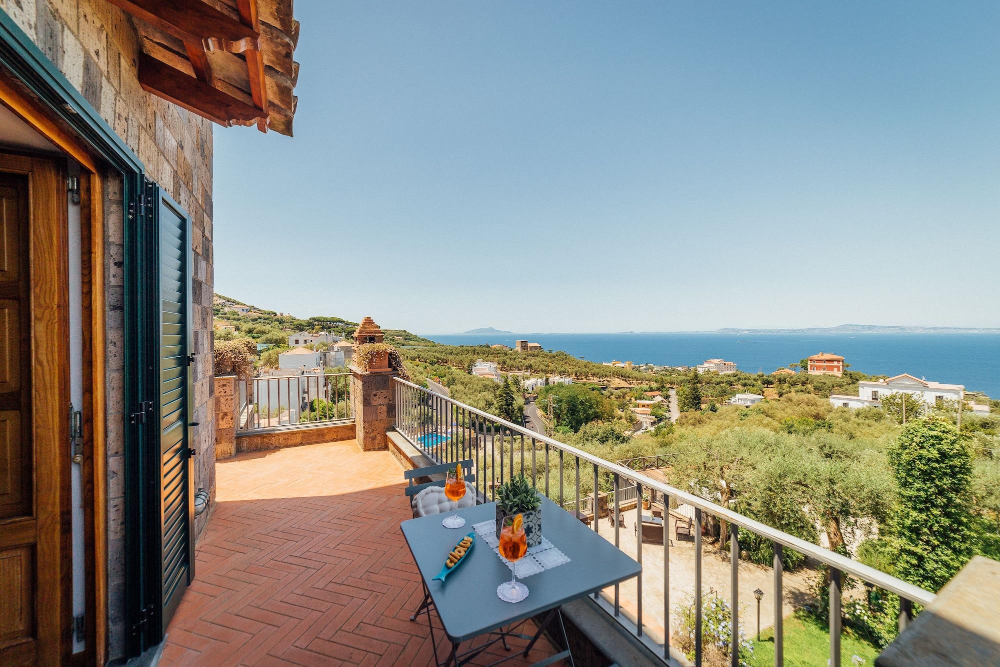Villa Carolina Sorrento Private Heated Pool And Sea View Kültér fotó